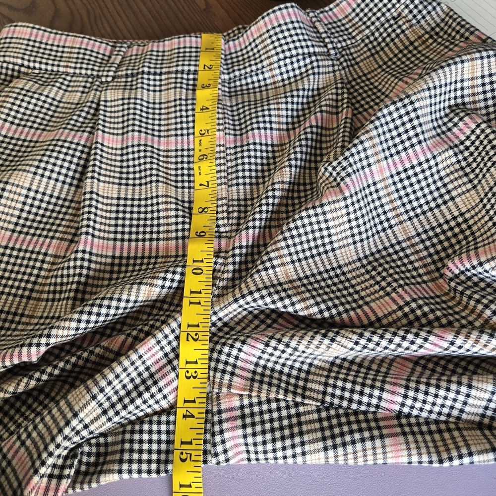 LOFT Plaid Wide-Leg Trousers with Pink Accent - Picture 15 of 16